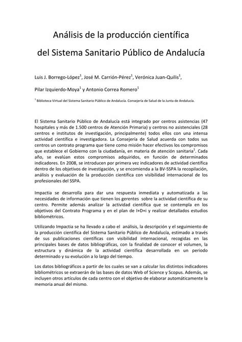 Gráfico de la producción científica por centros