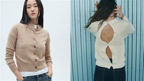 Infografía mostrando diferentes tipos de jerséis de Zara con detalles distintivos