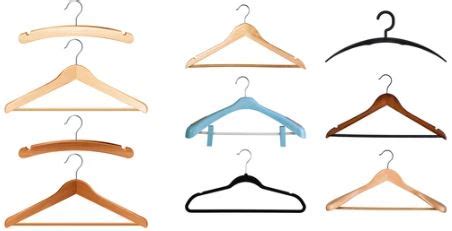 Esquema de los diferentes tipos de perchas según su uso: camisas, pantalones y faldas