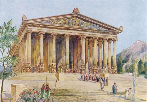 Grabado del templo de Artemisa según Philip Galle
