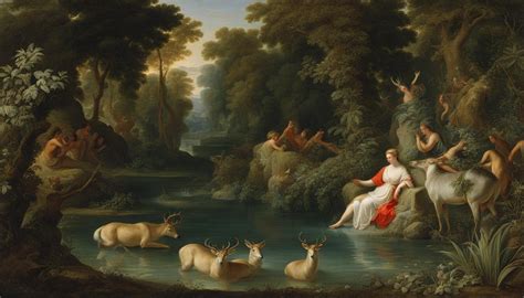 Diana y Acteón representados en una pintura de Alessandras Turchi
