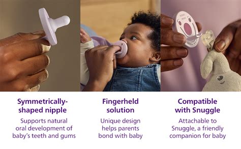 Galería de imágenes mostrando la diversidad de chupetes Philips Avent, incluyendo modelos para piel sensible y nocturnos.
