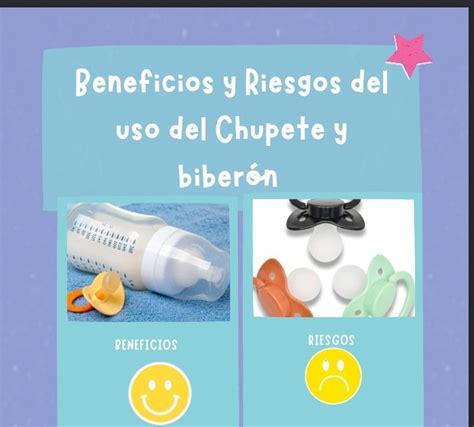 infografía comparativa de beneficios y riesgos del uso del chupete en bebés