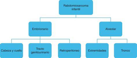 Esquema de las partes del cuerpo afectadas por rabdomiosarcoma embrionario