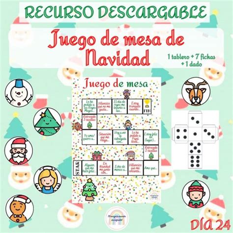 Ilustración de un juego de mesa navideño para clase de ELE