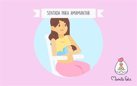 Ilustración de la posición sentada para amamantar