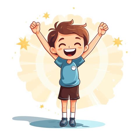 Dibujo de un niño feliz despidiéndose de su chupete colgado en un árbol