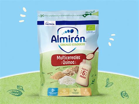 Gráfico comparativo de azúcares en cereales infantiles, destacando Almirón con 0% azúcares añadidos