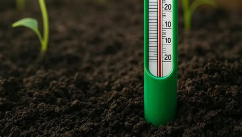 Diagrama que ilustra cómo la humedad y la temperatura del suelo activan la liberación de nutrientes de un gránulo de fertilizante de liberación controlada.