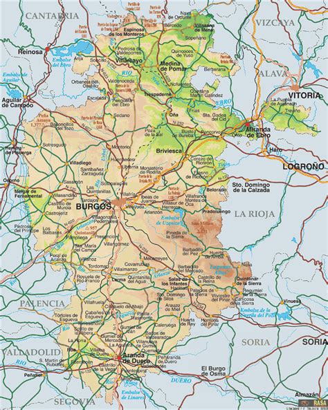 Mapa de la provincia de Burgos con la ubicación de San Medel