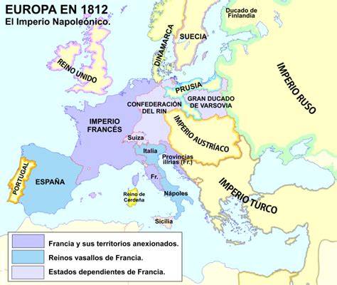 Mapa de Europa durante el Imperio Napoleónico