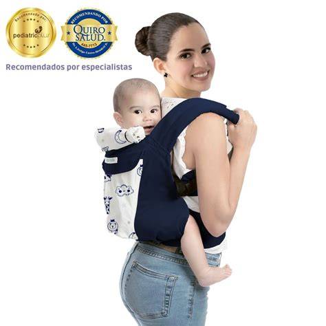 Ilustración de las partes de una mochila porta bebé ergonómica