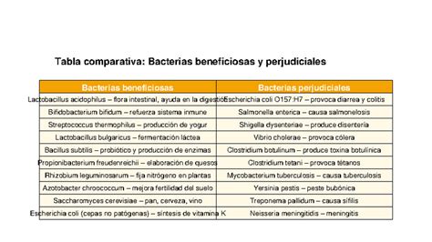 Tabla de microorganismos beneficiosos para el control de plagas