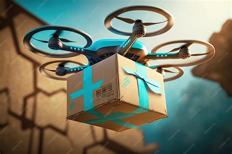 Dron de entrega de paquetería aterrizando en un punto de recogida