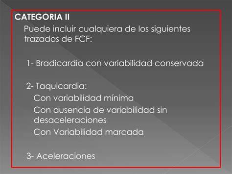 Trazado FCF de Categoría II mostrando variabilidad mínima