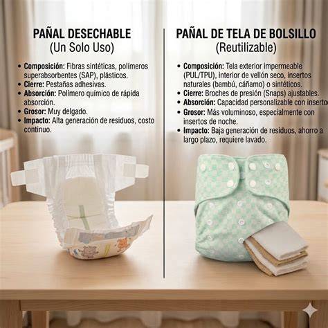 Foto: Diferencias entre pañales de tela, braga-pañal y desechables