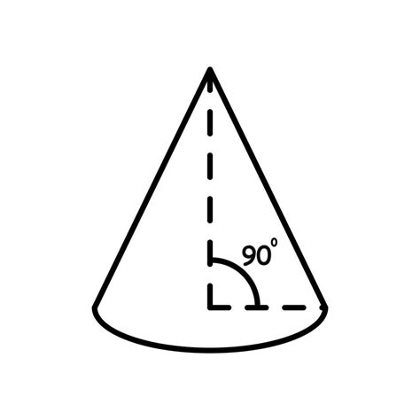 Ilustración de un cono siendo formado a partir de un triángulo de papel.