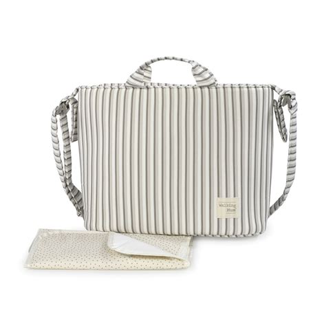 Bolso cambiador Botton con estampado de rayas para silla de paseo