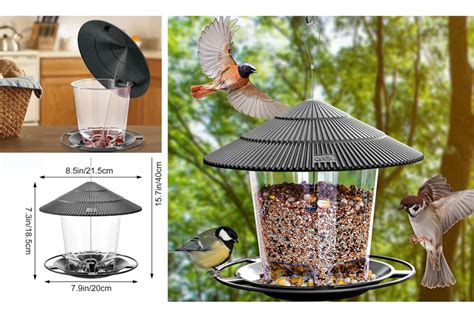 Diseño de comedero para aves en un jardín