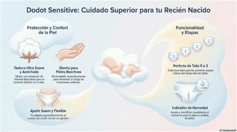 Infografía comparativa de las características del pañal Dodot Sensitive