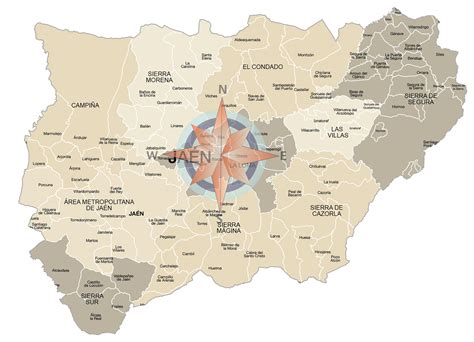 Mapa de Jaén con Andújar resaltado