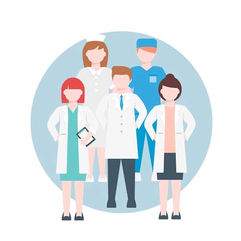 Ilustración de un equipo multidisciplinar de profesionales de la salud femenina y maternidad