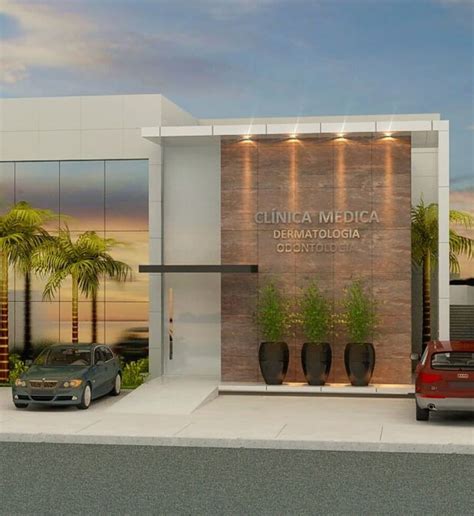 Foto de la fachada de una clínica pediátrica moderna y acogedora.