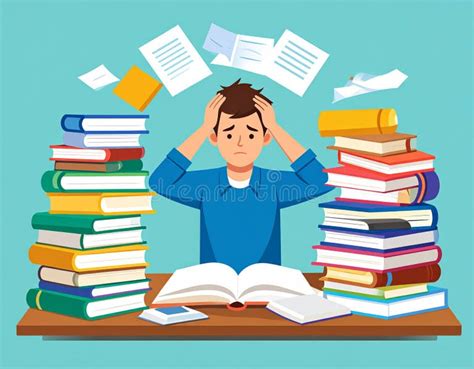 Estudiante estresado frente a libros y apuntes