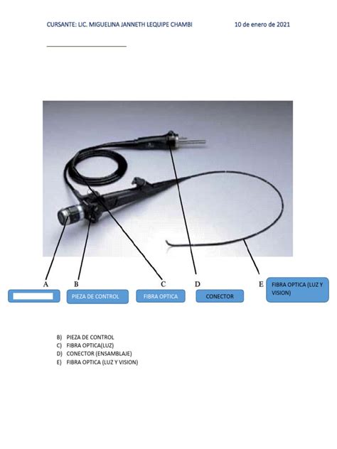Diagrama comparativo de broncoscopio rígido y flexible con sus componentes principales.