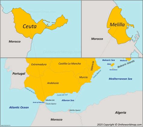 Mapa de ubicación de Melilla en el norte de África destacando su carácter fronterizo