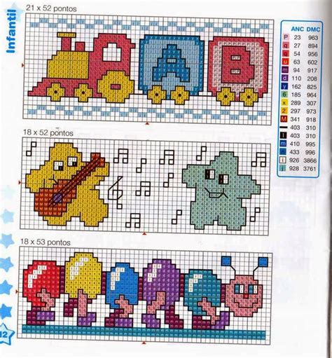 babero personalizado a punto de cruz con motivos infantiles