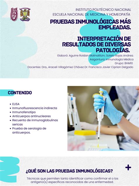 Infografía sobre las pruebas inmunológicas comunes en clínicas de fertilidad.