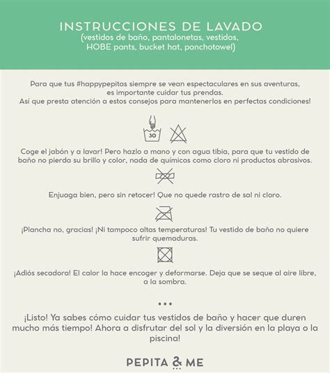 Esquema de las instrucciones de lavado para toallas de bebé