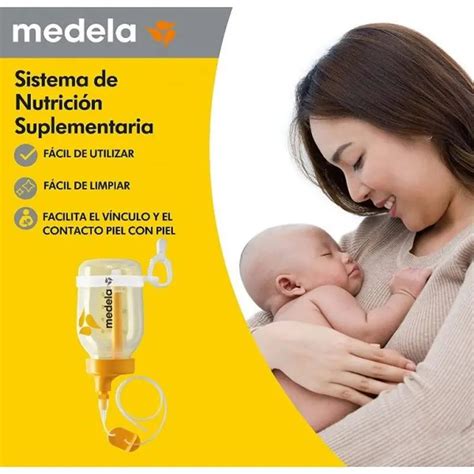 Imagen del Sistema de Nutrición Suplementaria (SNS) de Medela en uso
