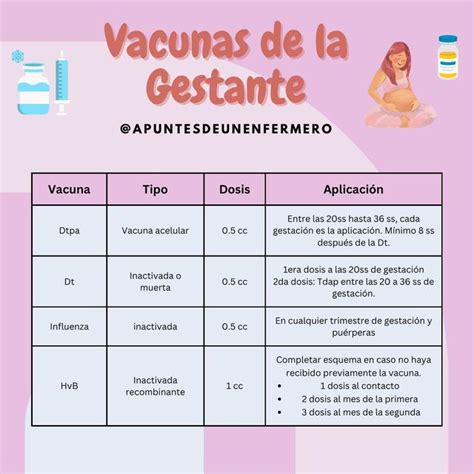 Calendario de vacunación para embarazadas