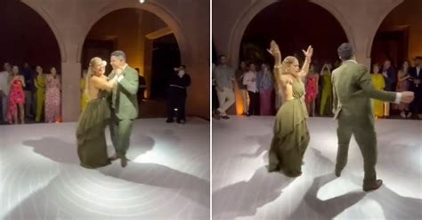 Kathy Poirier bailando con su hijo en su boda