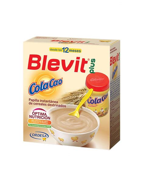 Envase de Blevit Plus ColaCao® con cereales y logo de ColaCao