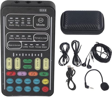 Foto de un mini cambiador de voz digital con conectores