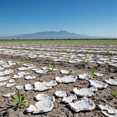 representación de la salinidad del suelo afectando las raíces de la planta