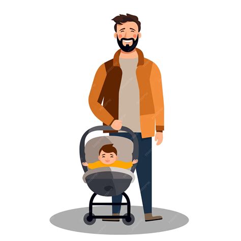 Fotografía de un padre cambiando a su bebé en un cochecito cerrado, con los artículos esenciales a mano