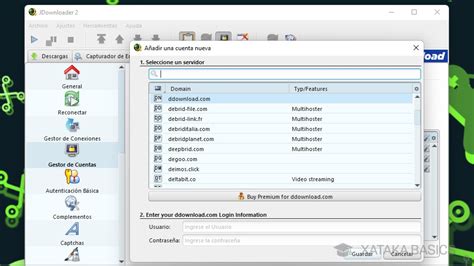 Menú contextual de JDownloader mostrando opciones de gestión de descargas