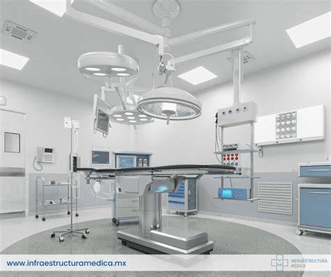 Equipo médico en un quirófano con sistemas de ventilación y eliminación de gases