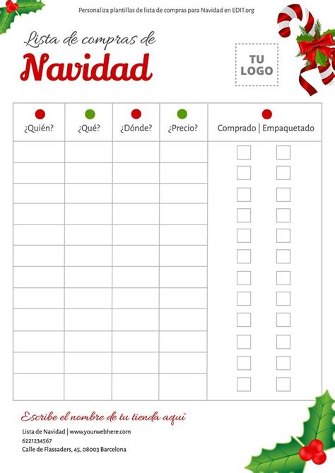 Calendario con fechas destacadas de Navidad y una lista de compras