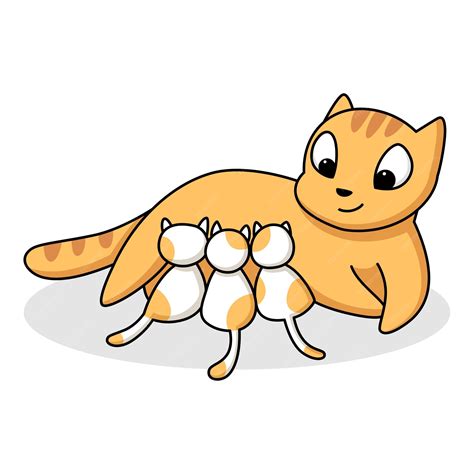 Ilustración de una gineta madre amamantando a sus crías en el interior de una madriguera