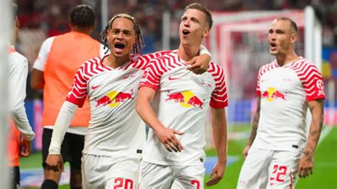 Jugadores del RB Leipzig celebrando un gol