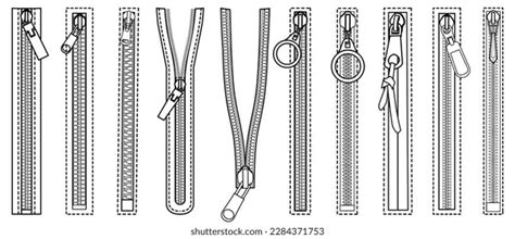 Ilustración de una cremallera deslizante con su pestaña y rieles.