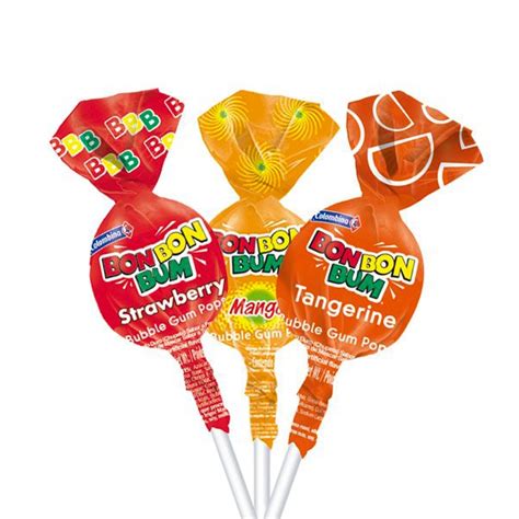 Foto variada de chupetas Bon Bon Bum de diferentes sabores y presentaciones, mostrando la diversidad de la marca.