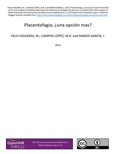 Infografía sobre la placentofagia y sus supuestos beneficios