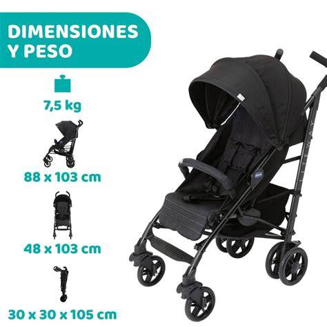 Silla de paseo Chicco Liteway plegada y desplegada, mostrando su diseño compacto y ligero.