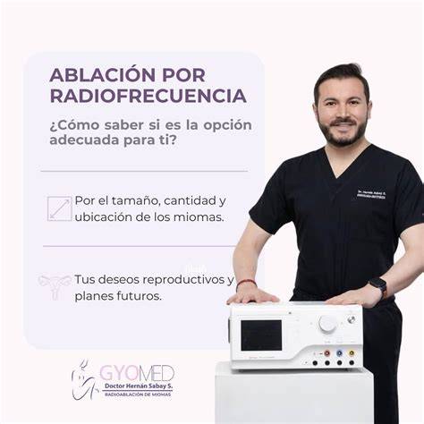 Esquema de un equipo de ablación por radiofrecuencia para miomas